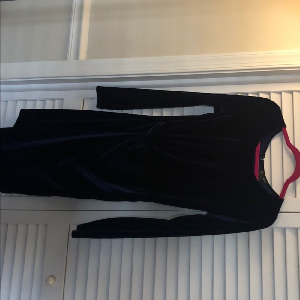 Aqua Navy Blue velvet dress